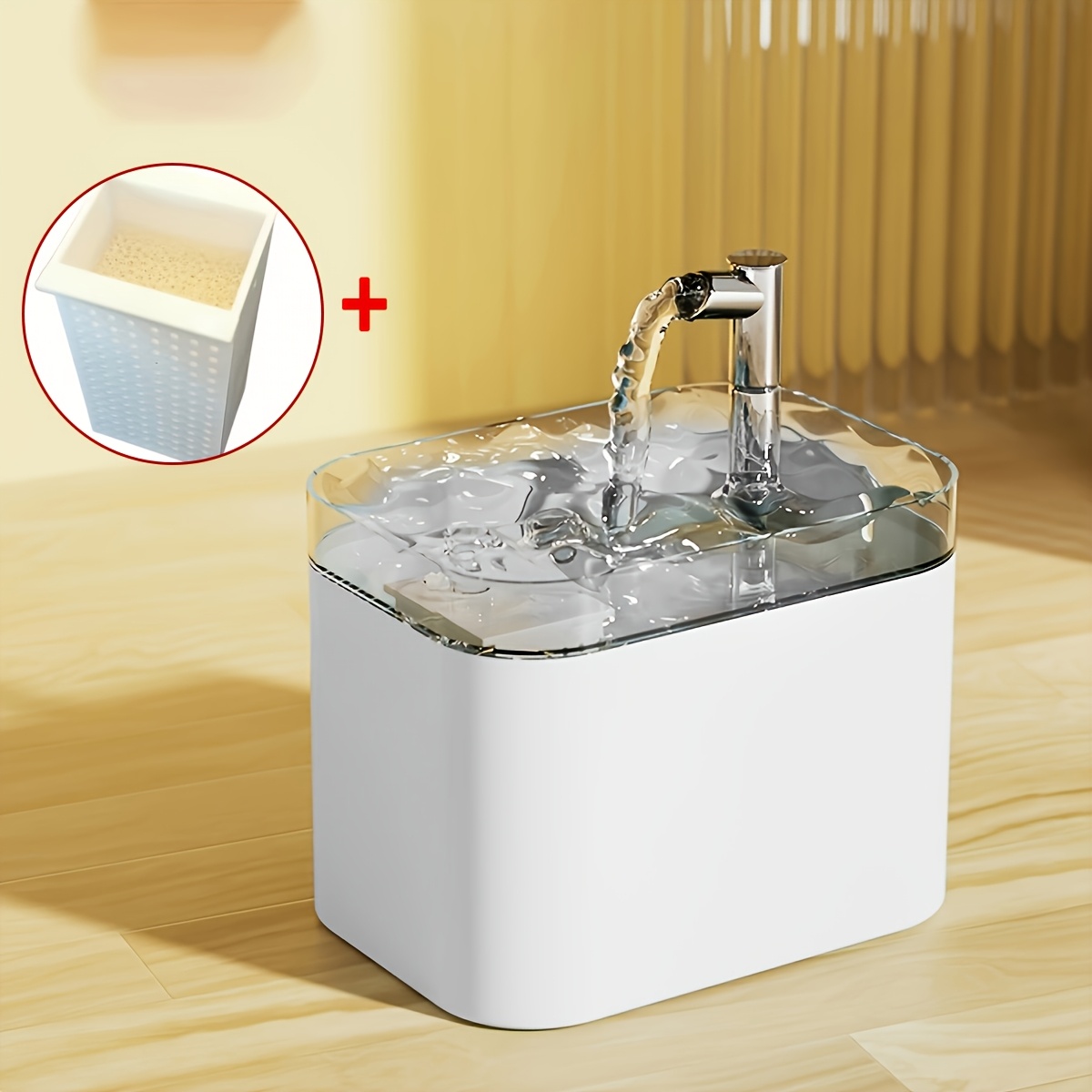 TEMU 1pc, Random Style, 1.5l Automatic Circulating Cat Water Fountain, Drinking Fountain For Cats And Dogs, Water Bowl