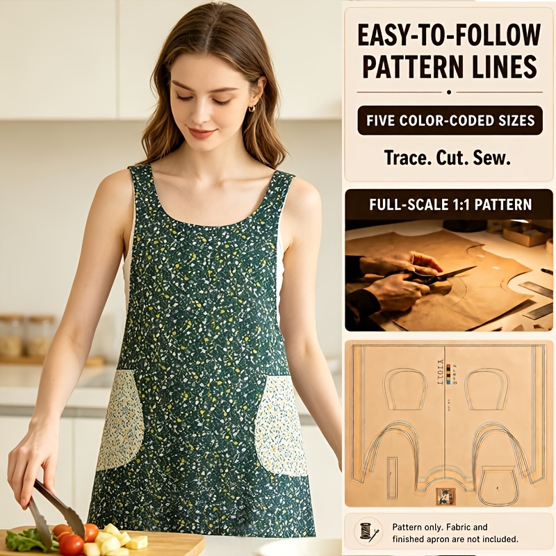 TEMU Sewing And Painting Patterns For Women's Aprons :1 Ratio Sewing Patterns Suitable For Beginners Clothing Making Templates Handmade Clothing