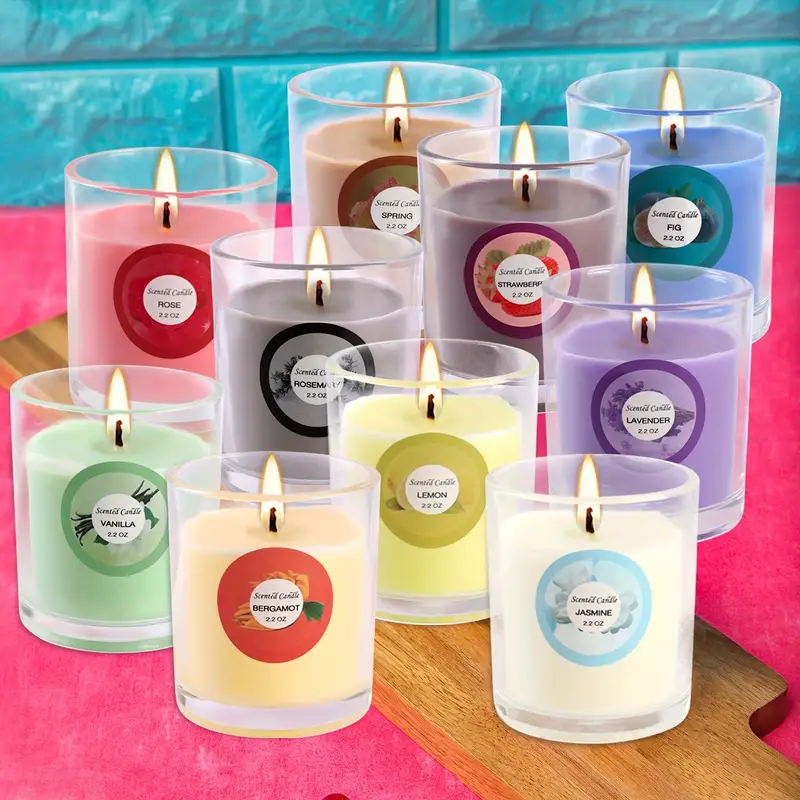 20pcs colorful glass candles scented burn handmade soy wax for home church romantic nights weddings parties seasonal celebrations emergency use decor ideal for christmas halloween easter thanksgiving valentines day mothers day teachers day memorial day hanukkah Product details 4
