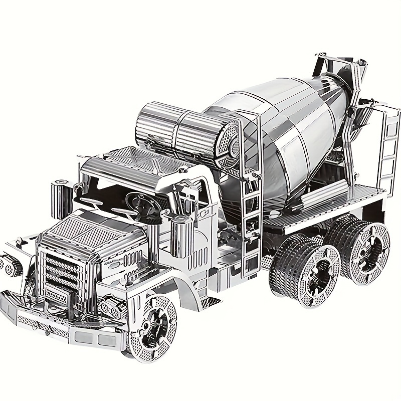 

Metal Construction Model Kit - 3d Metal Assembly , Collectible Cement Mixer Truck "jiaobanche", Diy Mechanical Craft Set, Educational Toy For Teens & Adults Age 14+ - No Electricity Needed