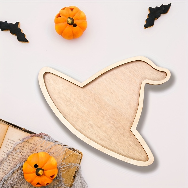 1pc Bandeja Decorativa Vintage de Halloween -   de   para Decoração de Mesa, Bandeira de Madeira   para Festa de Halloween, Casamento, Chá de Panela - Decoração em Madeira Reciclada, Sem Necessidade de Eletricidade, Acessório Sustentável para Festas,   de Mesa  , Estilo  , Não é para   com Alimentos