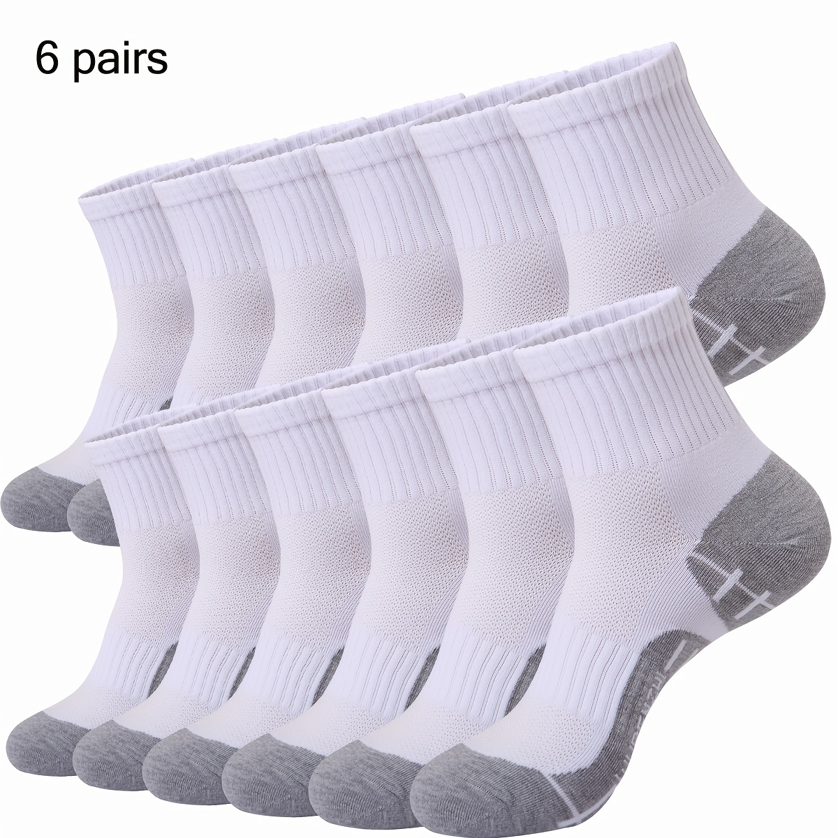 TEMU 6 Paires de Chaussettes Courtes pour Hommes et Femmes - Mini Chaussettes de Marin Style Quarter Ankle