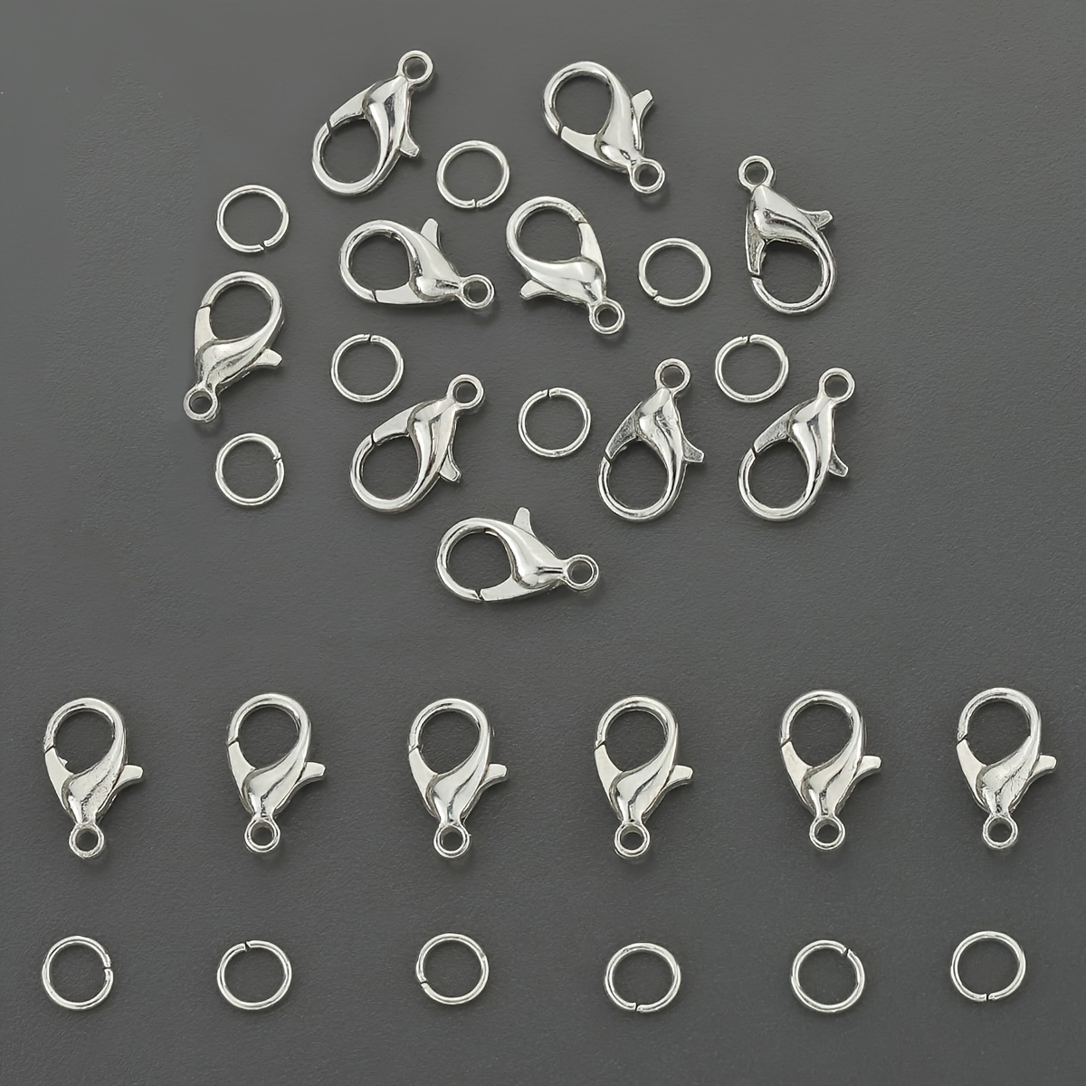200pcs Lobster Clasp & Open Jump Ring Set for Beading