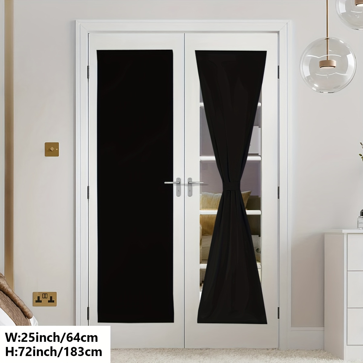 TEMU Cortina Elegante de Estilo Francés para Puerta con Aislamiento Térmico - Diseño con Bolsillo para Barra, para Decoración de Salón y Dormitorio