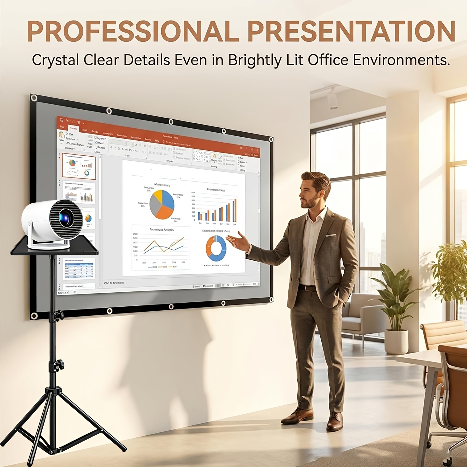 Upgraded 120-Inch Projector Screen with Black Border
