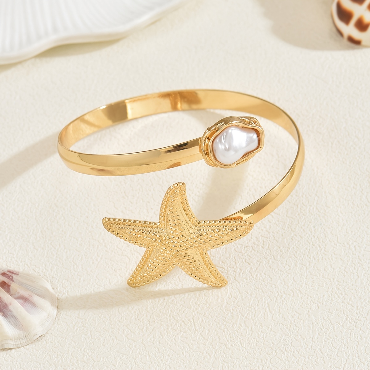 TEMU An Ocean Vacation-style Irregular Starfish-shaped Adjustable Upper Arm Bangle Bracelet For Women