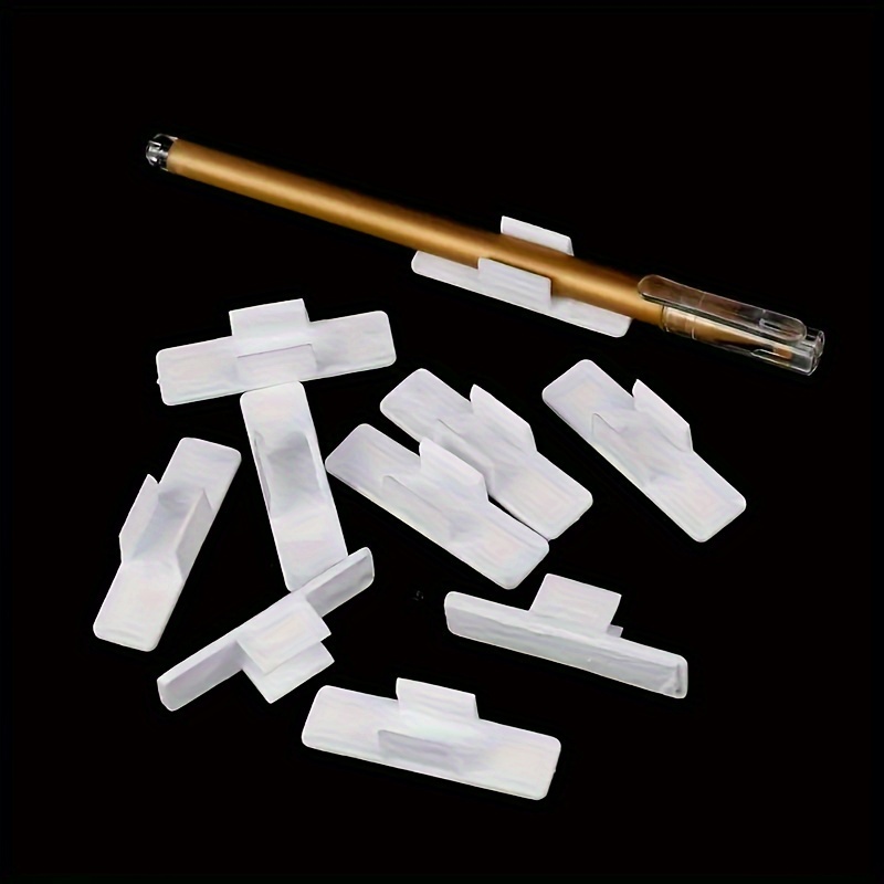 

10pcs -adhesive U-shaped Pen - Plastic For Desk Organization