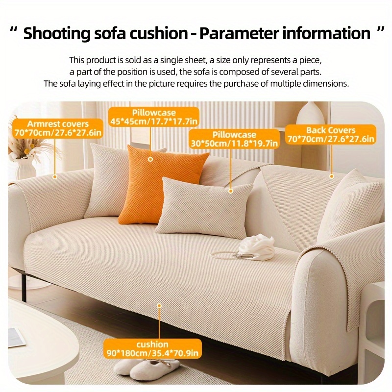 Bohemian Corduroy Sofa Cover Solid Color Short Plush Sofa Temu Canada