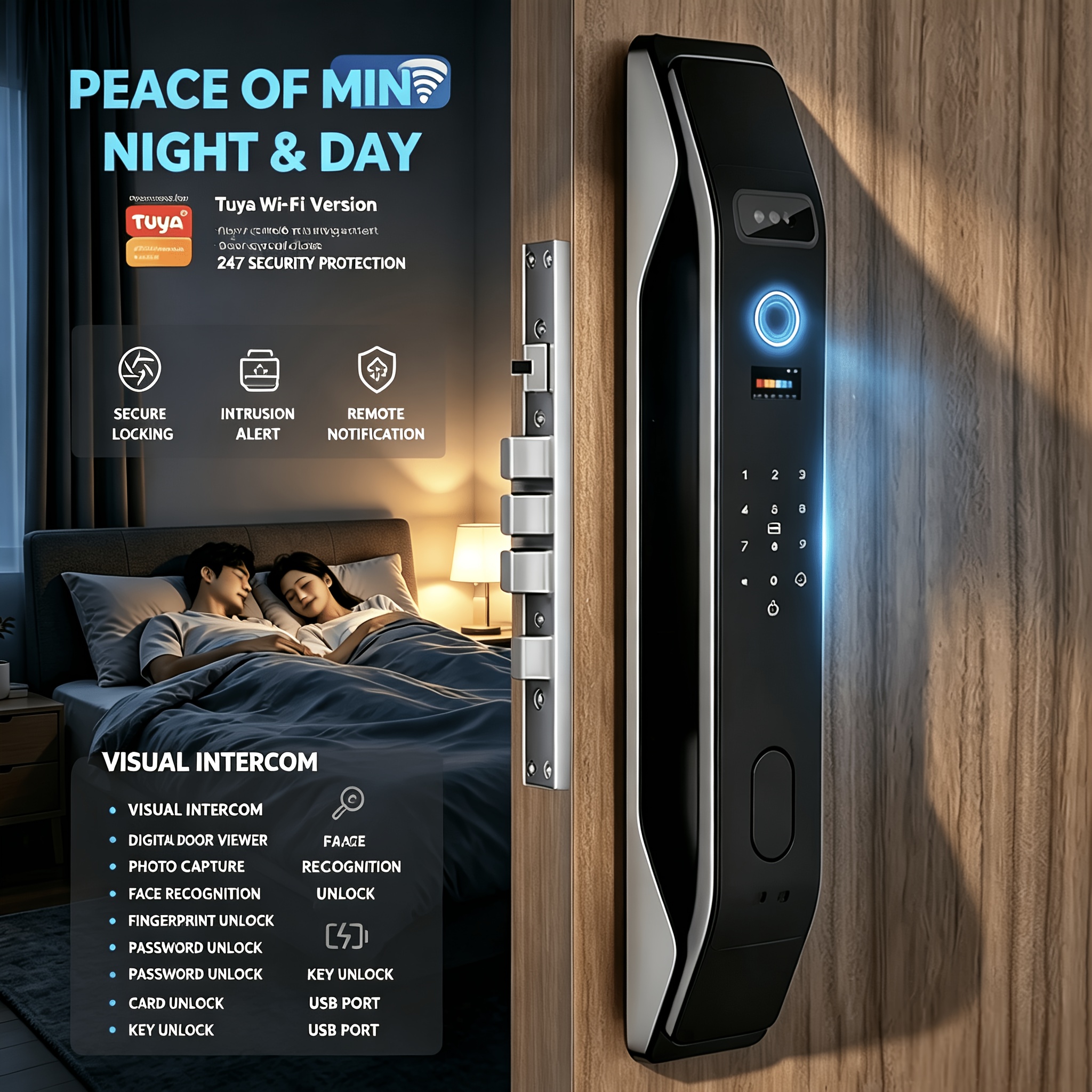 smart door lock sold on Temu United States