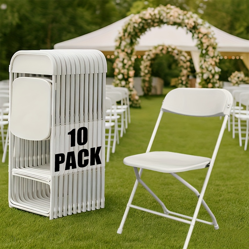 10-Pack Commercial Stackable Folding Chairs (350 lb Capacity)