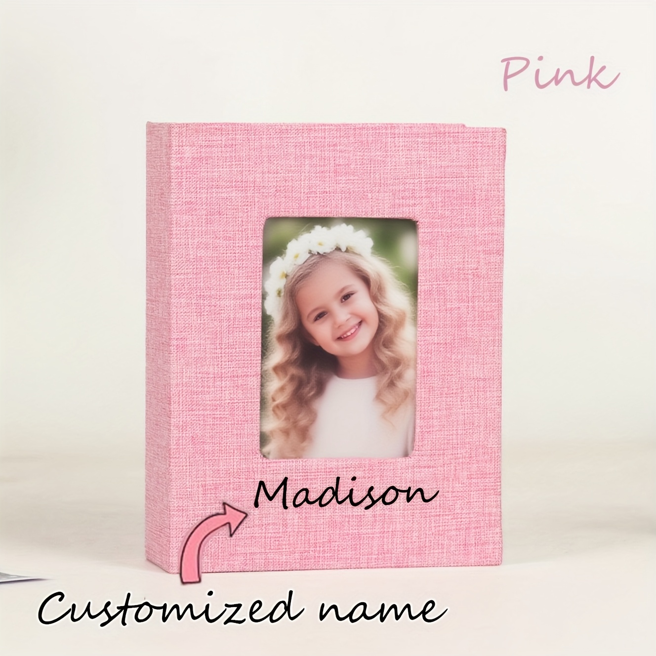 TEMU Personalized Photo Album With Custom Name/text & Cover - Large 6-inch Memory Book Suitable For Family, Weddings, Birthdays, Showers - 100