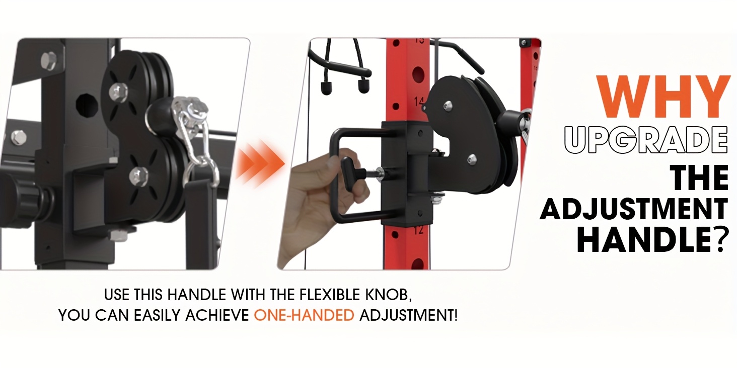 8 in 1 power rack cage with 1500lb capacity cable crossover machine multi function squat rack with j hooks dip bars and     plate loaded home gym equipment red Product details 5