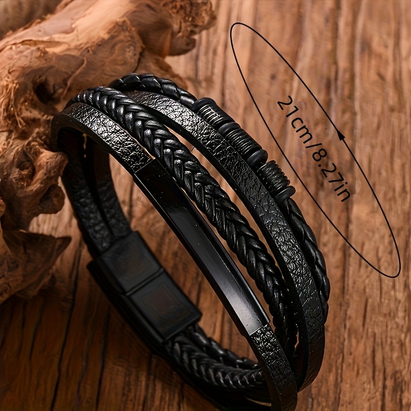 Image of 1pc Woven Fashionable Men's Bracelet, Suitable For Daily Wear, Accessories, Gift-, And Decorations
