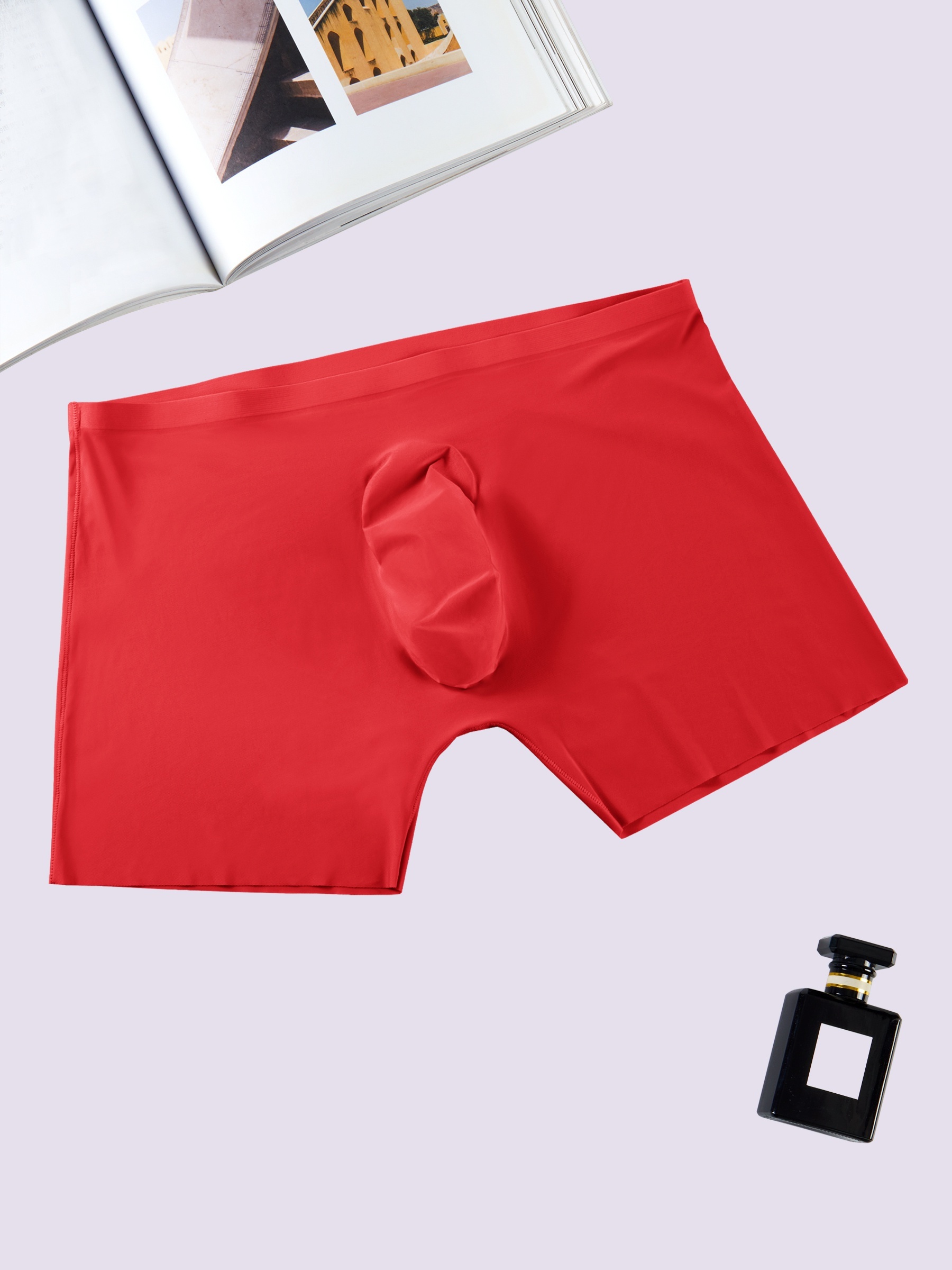 Ladies Ice Silk Comfortable Elastic Seamless Underwear Women's One-Piece  Underwear Breathable Brief Skin color 4PCS
