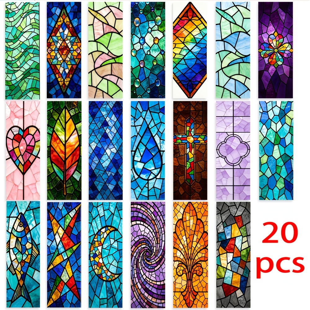 TEMU Set de 20 marcadores de libro con floral de vidrio estropajo, marcadores de página estilo Ins, regalo de papelería para