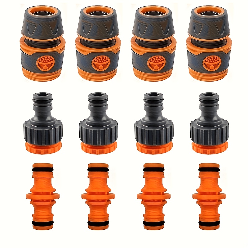 TEMU 12pcs Garden Lawn Irrigation Hose And Additions Kit, More Durable Pipe Fittings, Connectors Hose End Connectors Dual Hose Connectors Extension