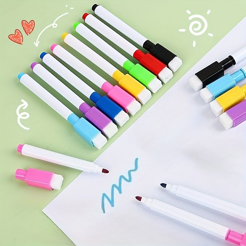 8-pack dry erase markers non-toxic, quick-drying, fade-resistant