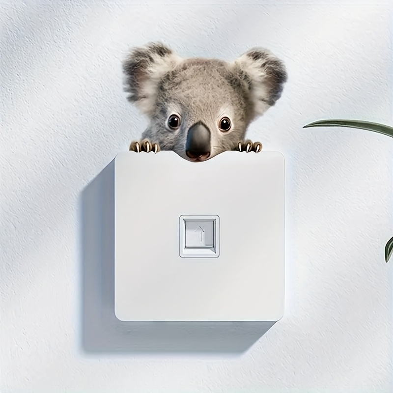 1 Koala Switch Sticker, Animal Print Decorative Sticker, Suitable For Home Rooms, Living Room, And Bedroom