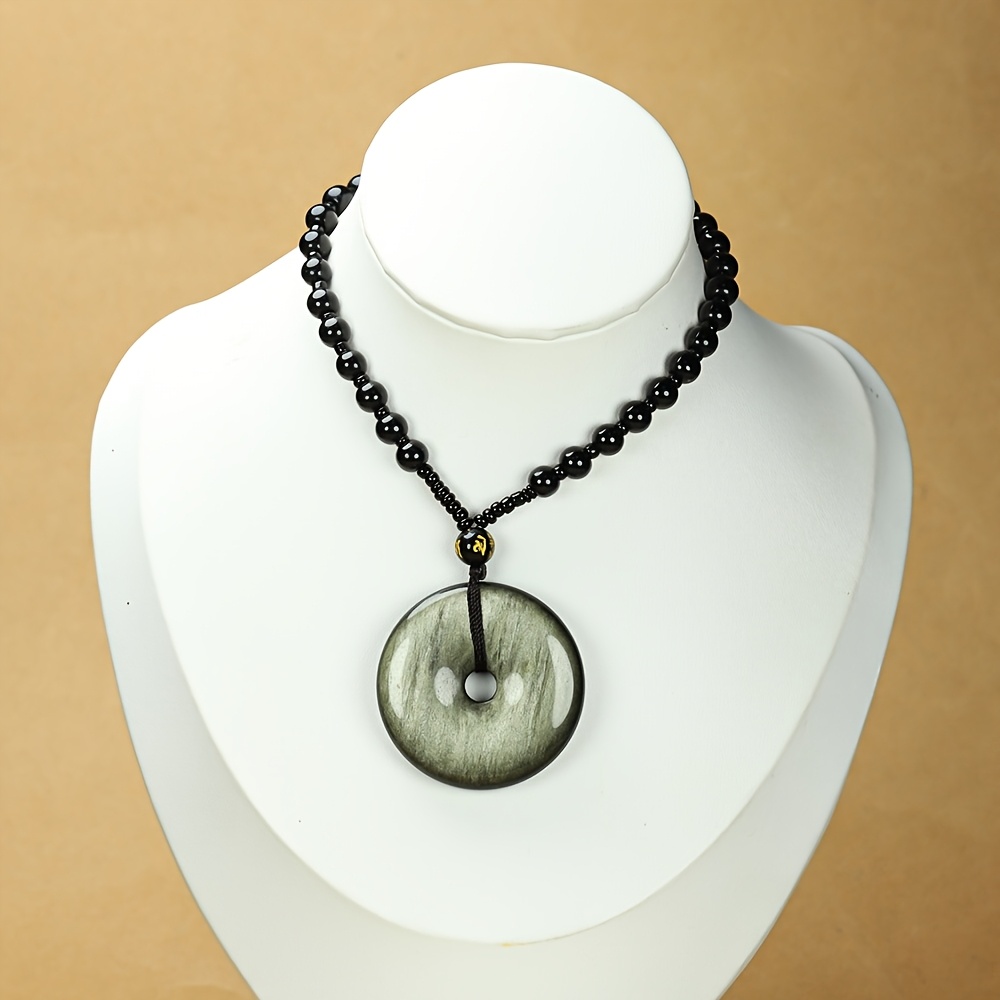 Fashionable Pingan Coin Pendant Necklace with Gradient Design