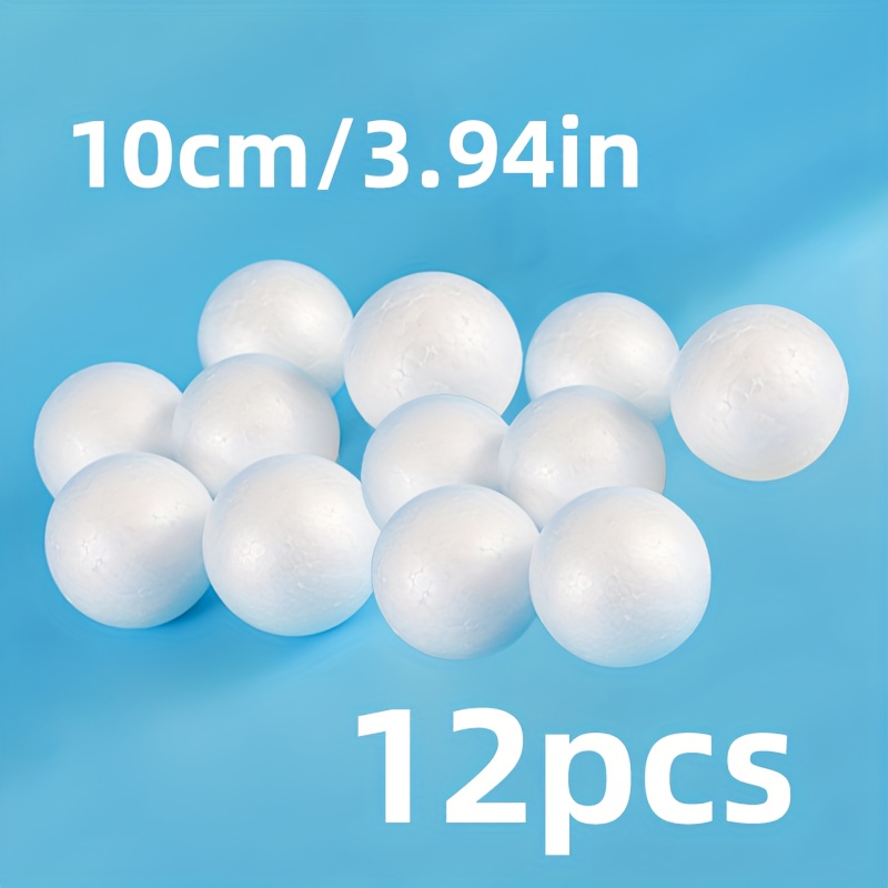 12pcs Pack 10cm White Polystyrene Foam Balls, White Foam Balls For Wedding Decor, Party Supplies, School Projects, Crafts