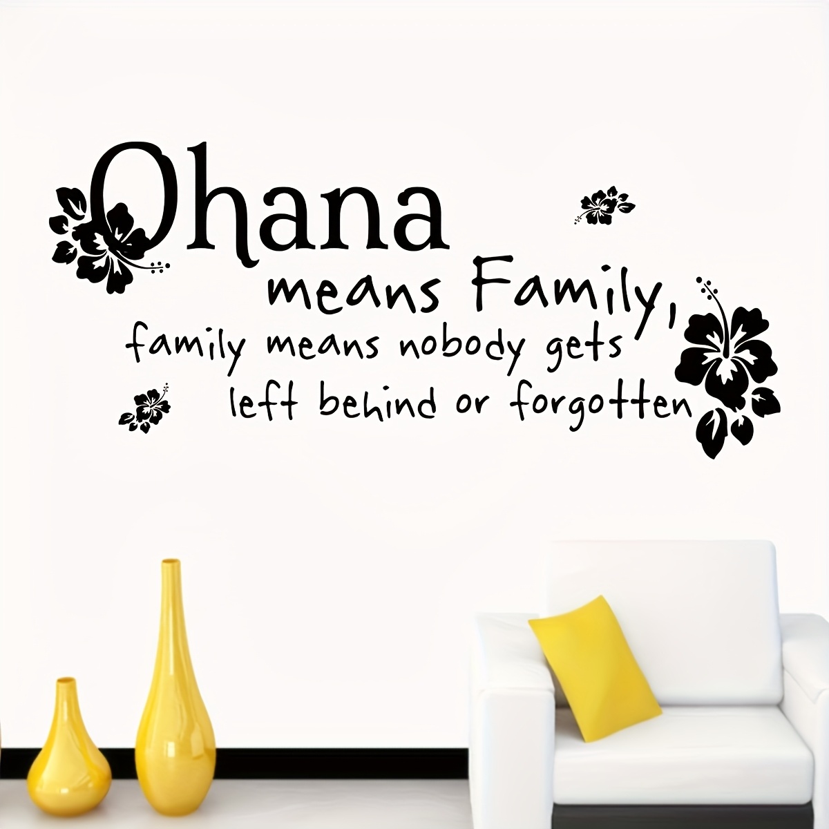 Image of 1pc Wall Sticker About Family Quotes - Decorative Wall Decal For Living Rooms And - Text:family Means Nobody Or Art Stickers