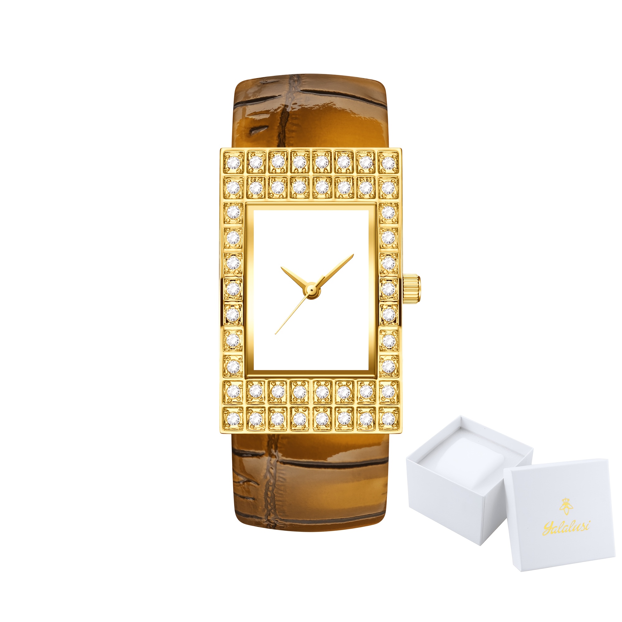 Vintage Full-Circle Rhinestone-Bordered Women's Quartz Watch