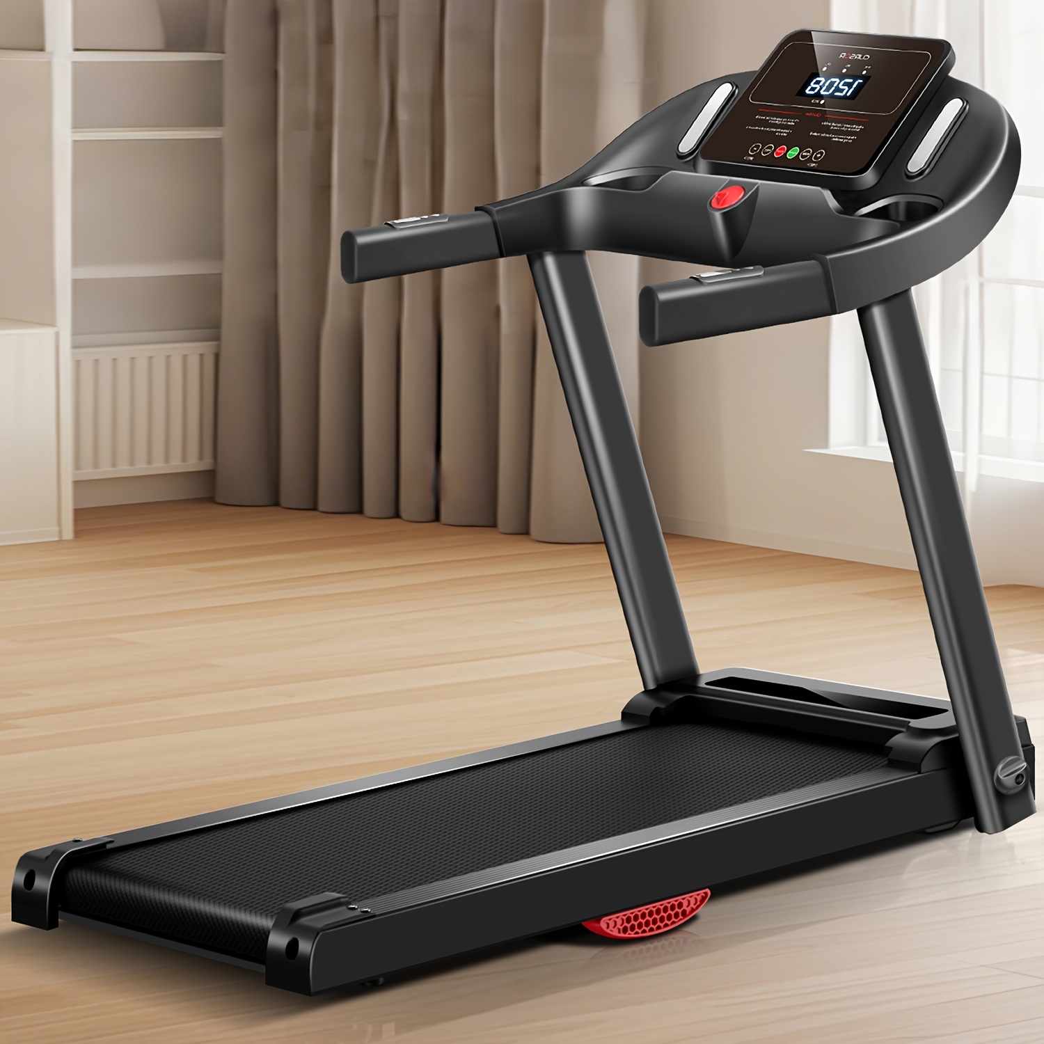 TEMU Folding Treadmill With Sensor, Walking Pad Treadmills For Home With Quiet Brushless, 7.5 Mph, 265 Lbs Capacity, Without Battery