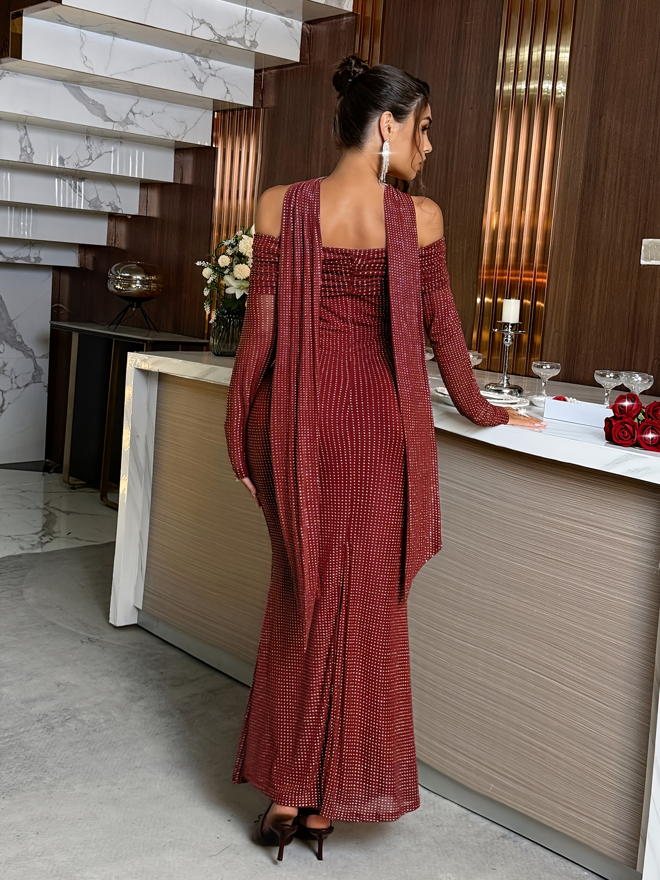 ladies fishtail dresses gentle shoulder long dress _okendo:syndication_key:CL135985327