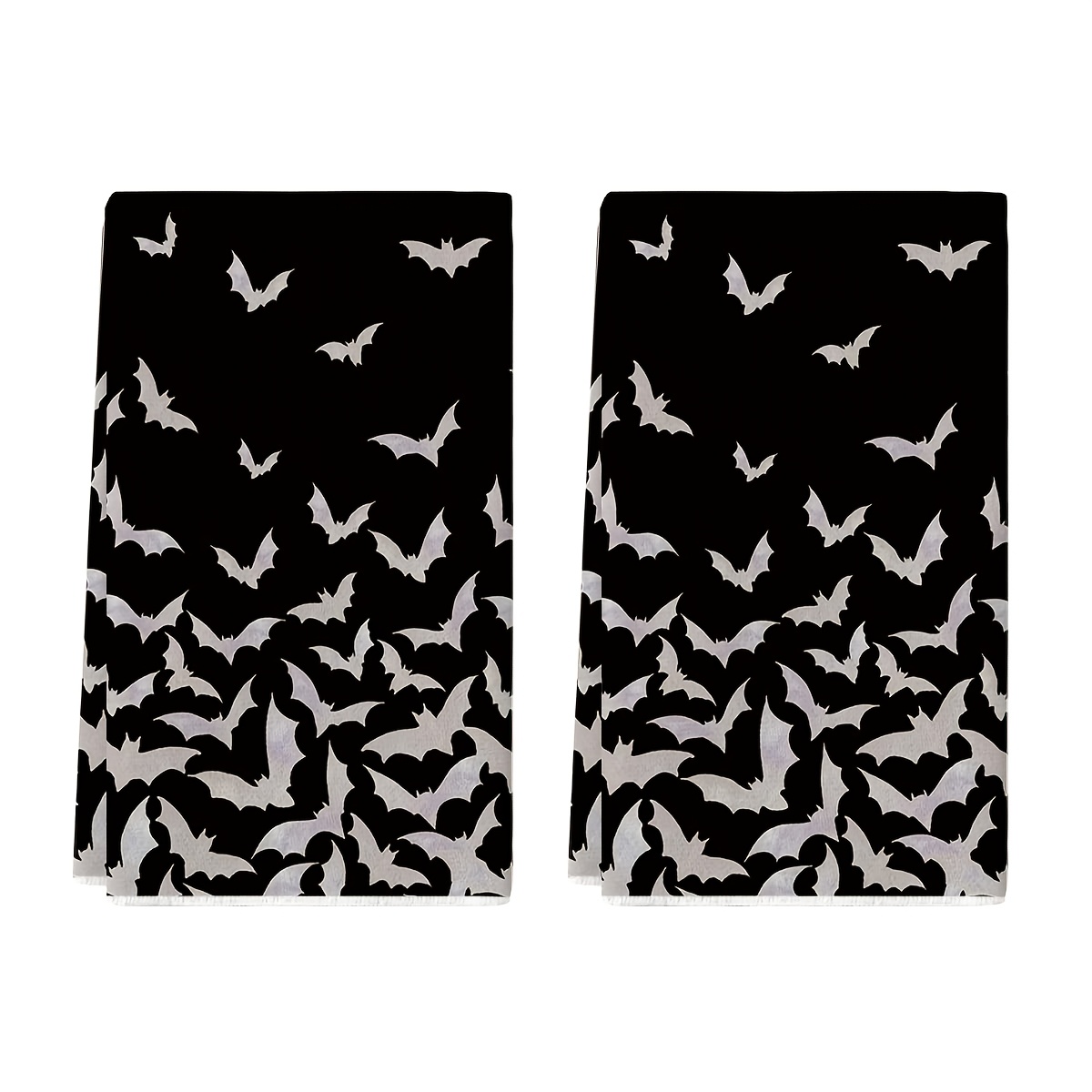 TEMU Halloween Kitchen Towel Dishcloth, 18x26 Inch Farmhouse Style Horror Decor Hand Towel Set (2pcs)