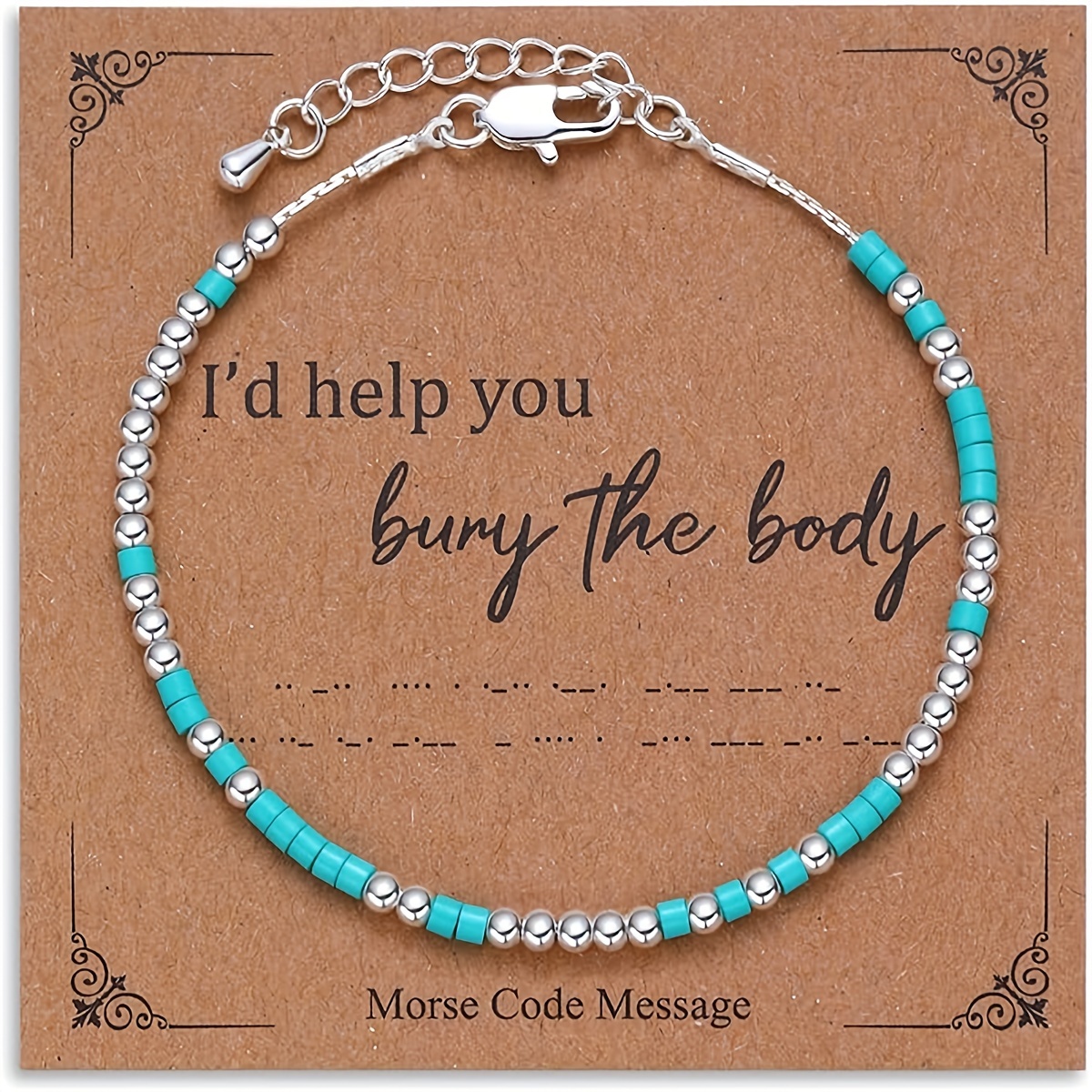 TEMU Code Friendship, Couple Bracelet: The Greeting Card Says Bury The Body, It Can Your Friendship Or Love, Perfect For Christmas, Gift- Season Want