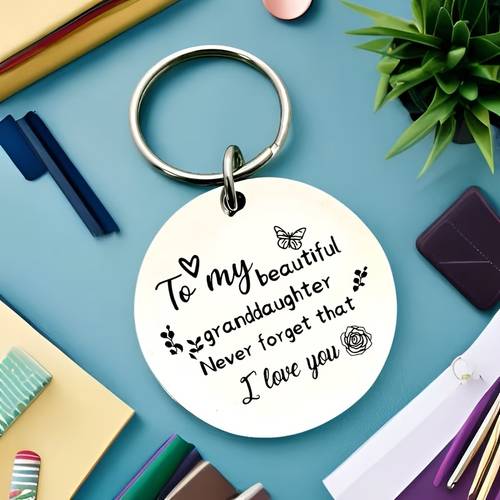to my beautiful granddaughter stainless steel keychain christmas graduation birthday gift for granddaughter