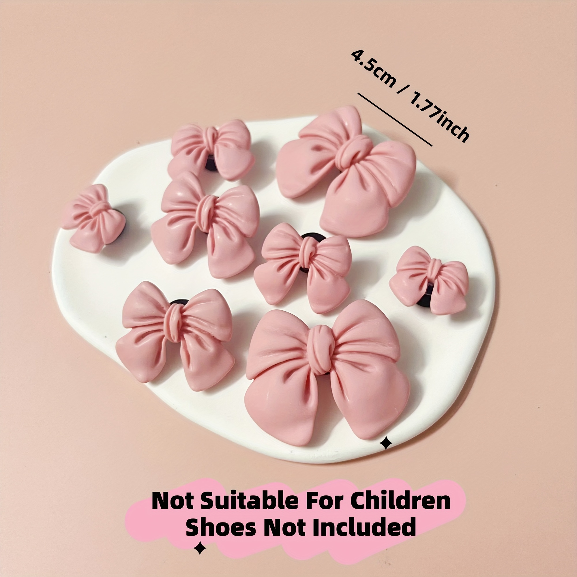 Image of 8pcs Bowknot Shoe Charms, Decoration Additions For Clogs Sandals And Garden Shoes - Themed Gift Ideas For Men And Women