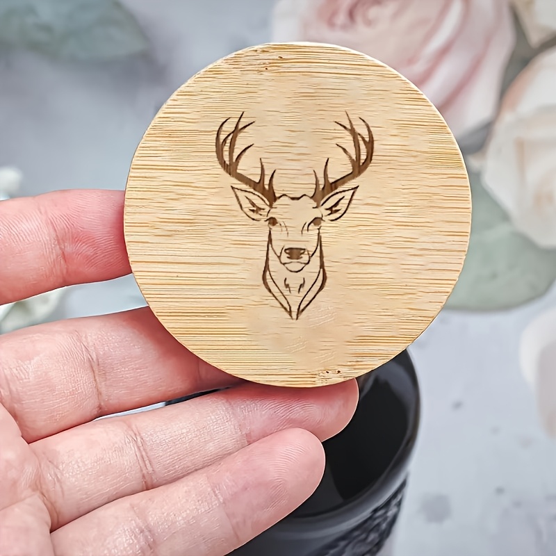 TEMU 2d Flat, 1pc Deer Head Pattern Wooden Round Bottle Opener, Beer Bottle Opener, Best Thank-you Gift, Unique Father Gift, Suitable For Father's
