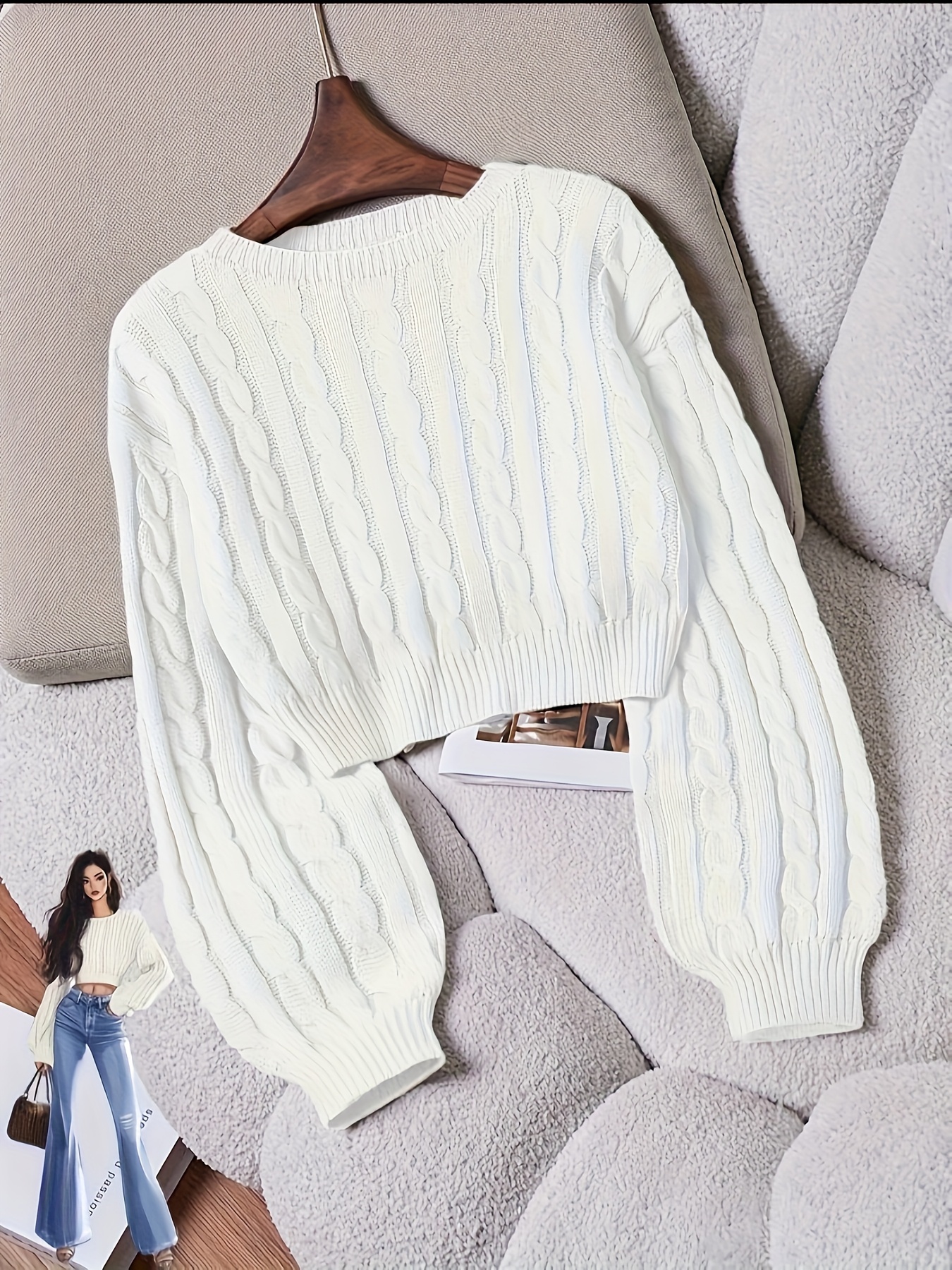 crop sweaters for women sold on Temu United States