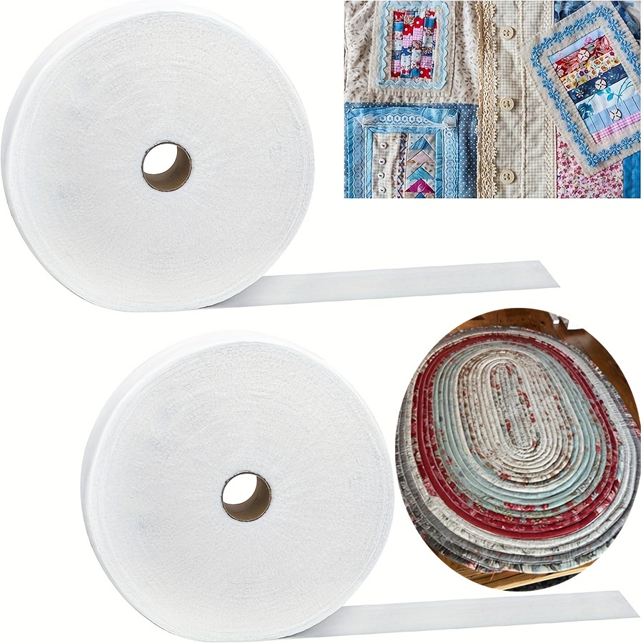 

Polyester Batting Roll Set - 100% Polyester Fiber, 2 Rolls, Needle Punched Quilt Batting For Jelly Roll Rugs, Purses & Quilting Projects - Washable & Cuttable - 2.25" & 1.5" Width, Total 70 Meters