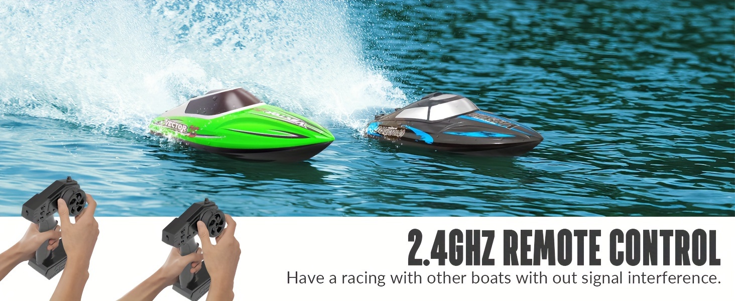 VOLANTEXRC RC Boat 20MPH Fast RC Boat for Adults 2.4Ghz Remote Control Boat for Pools And Lake with 2 Rechargeable Batteries Toys Gifts for Boys Girls Green