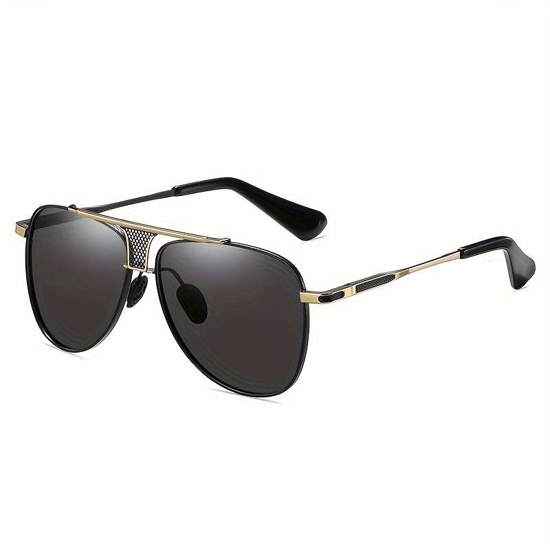 Gradient Color Sunglasses Mens Large Metal Frame Sunglasses Uv