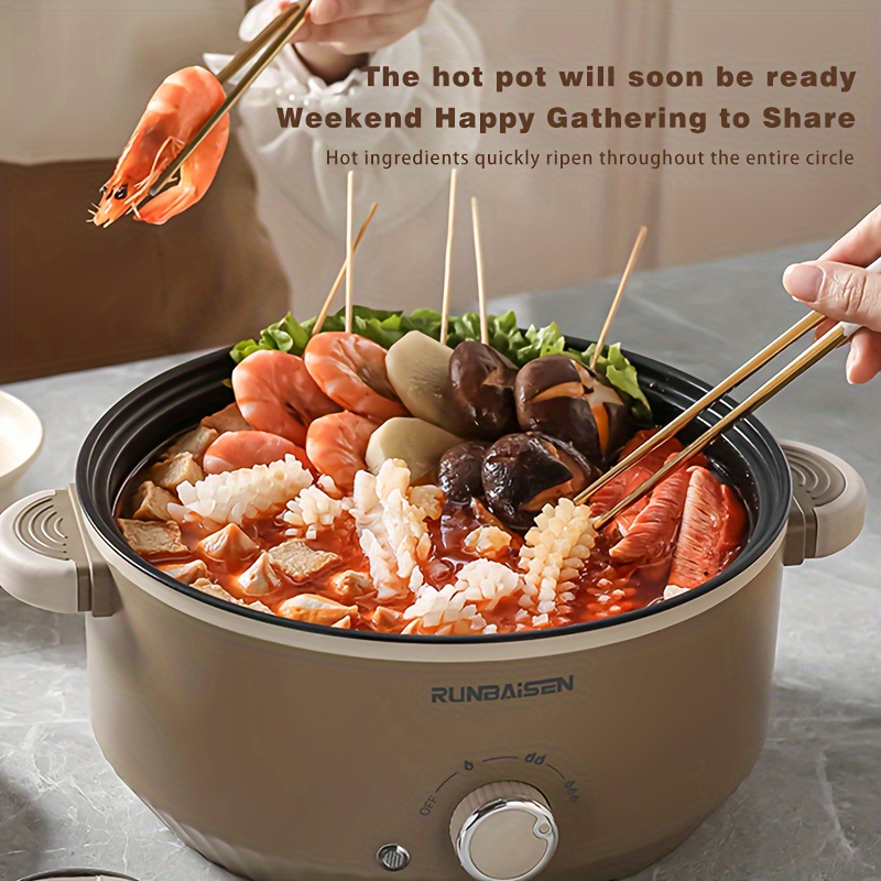 rundaisen electric multi purpose cooker large capacity non stick pot for home cooking 220v 240v power rv kitchen appliance pp body no battery included details 5