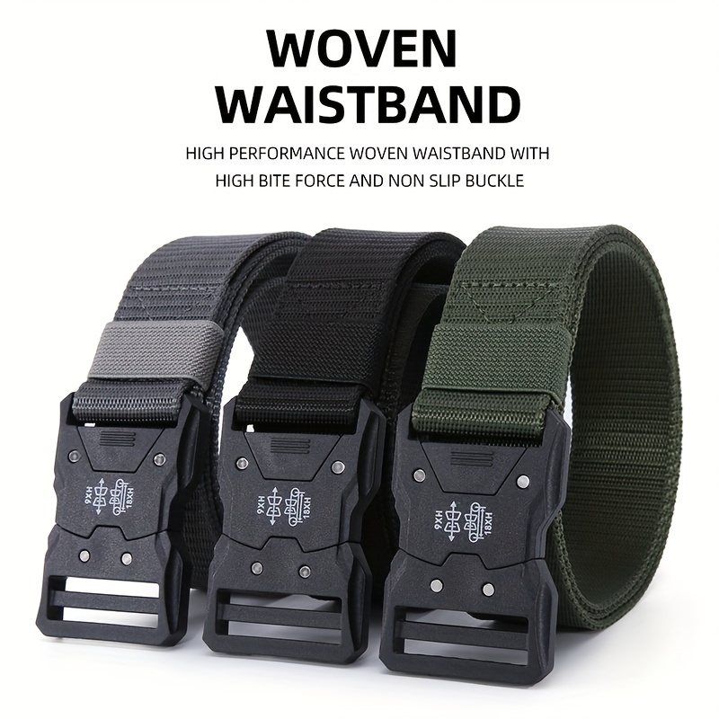 

Men's Tactical Belt With Quick-release Buckle - Durable Polyester, Black