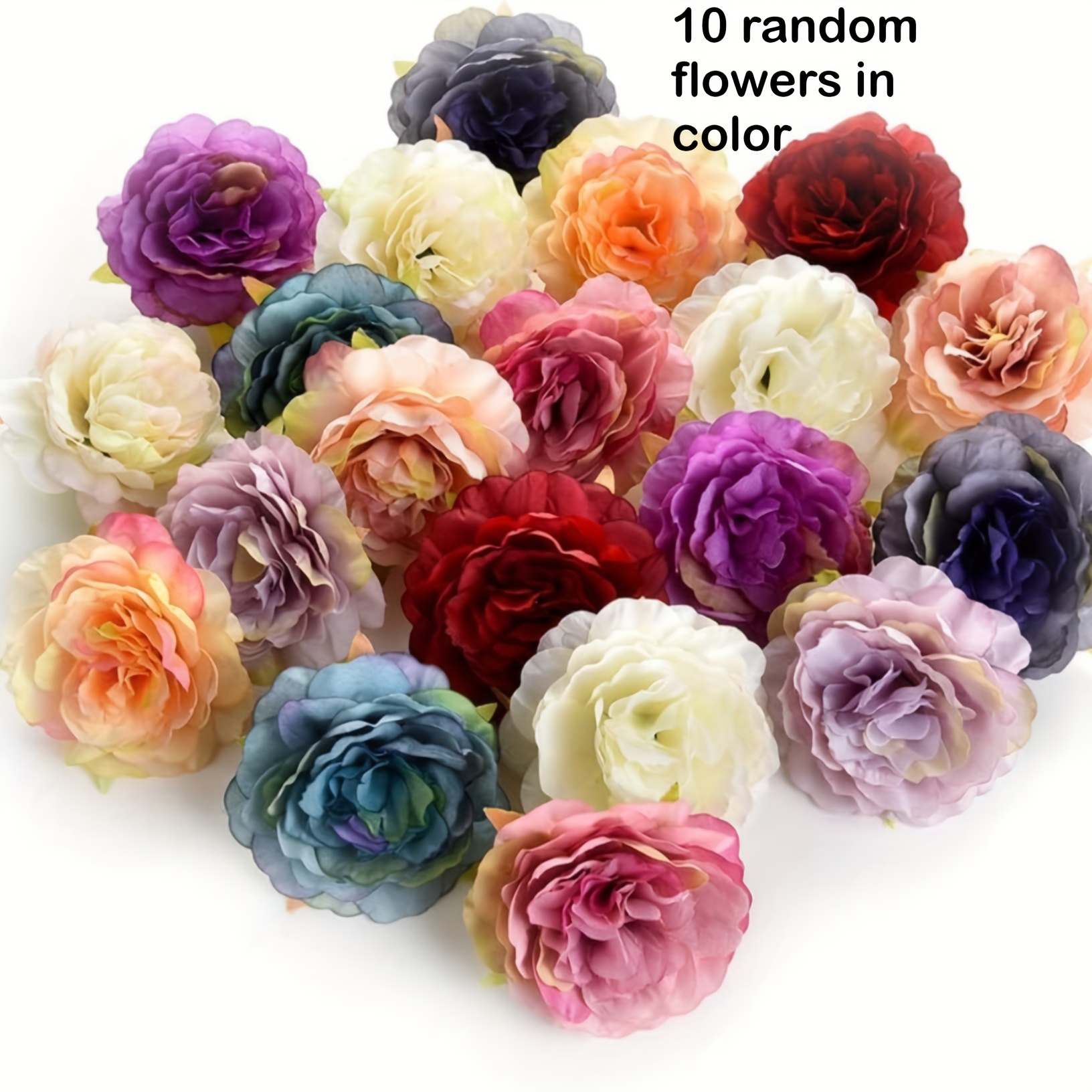 Artificial Head Garden Wedding Decoration Diy Craft Brooch For Party, Birthday, Home Decoration 10pcs/flower Head Diameter 6cm (color),random