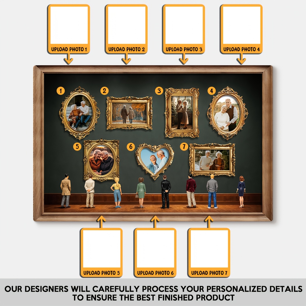 E-shop 2D-Flach, 2D-Flach Personalisierte Paarfotos Ewige Liebe als Kunstgalerie in Museumsausstellung - Personalisiertes Poster - Geschenk für Paare,