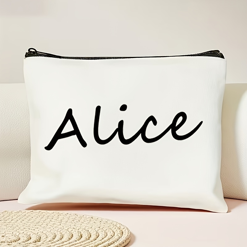 TEMU 1-3pcs Custom Makeup Bags, With Self- Content Names, Holiday Phrases, Etc., Portable Makeup Storage Bags With Zipper, Multi-functional Storage