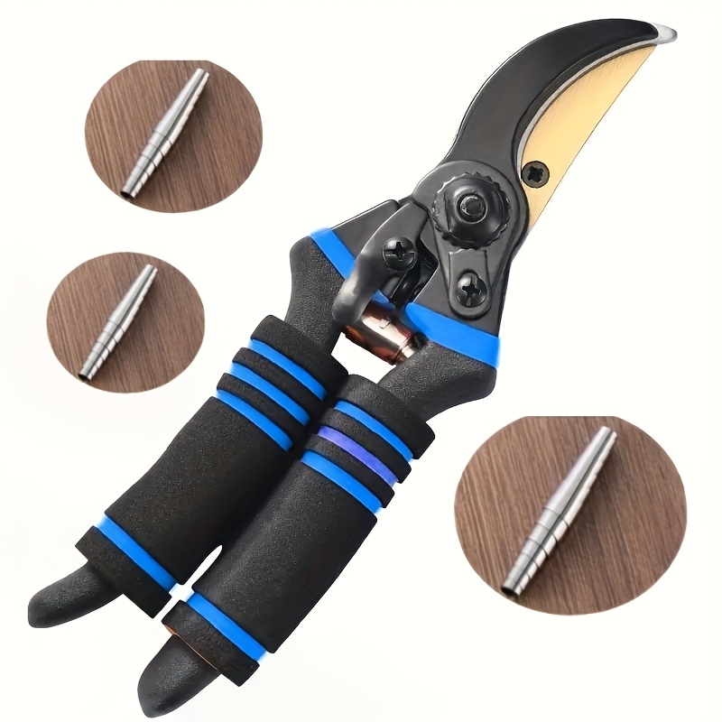 TEMU 4pcs Set Includes A Professional Titanium Alloy Gardening Pruning Shears 8.5 Inches And 3 Replaceable 304 Springs, With Titanium-plated -