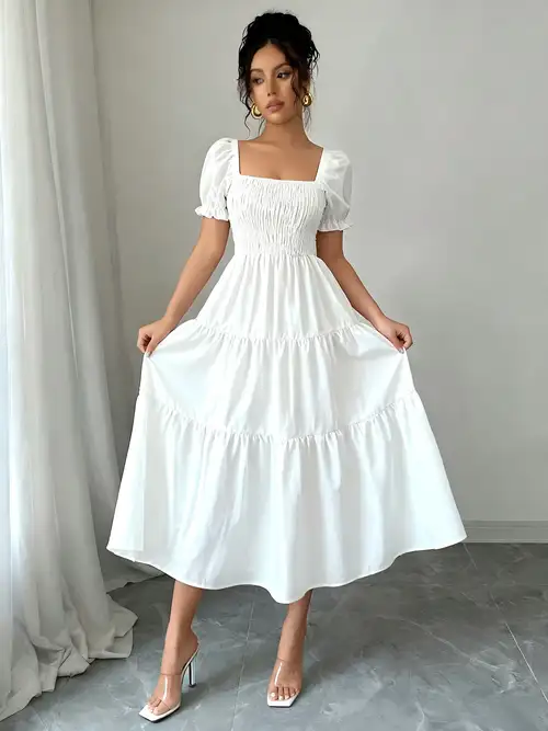elegant white midi dress sold on Temu United States elegant white midi dress sold on Temu United States