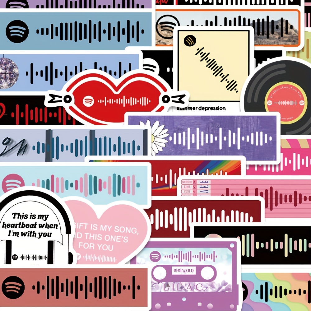 

68pcs Gutbd Music Code Stickers - Colorful, High Value Phone Case, Notebook, Diy Creative Decoration, Waterproof Stickers