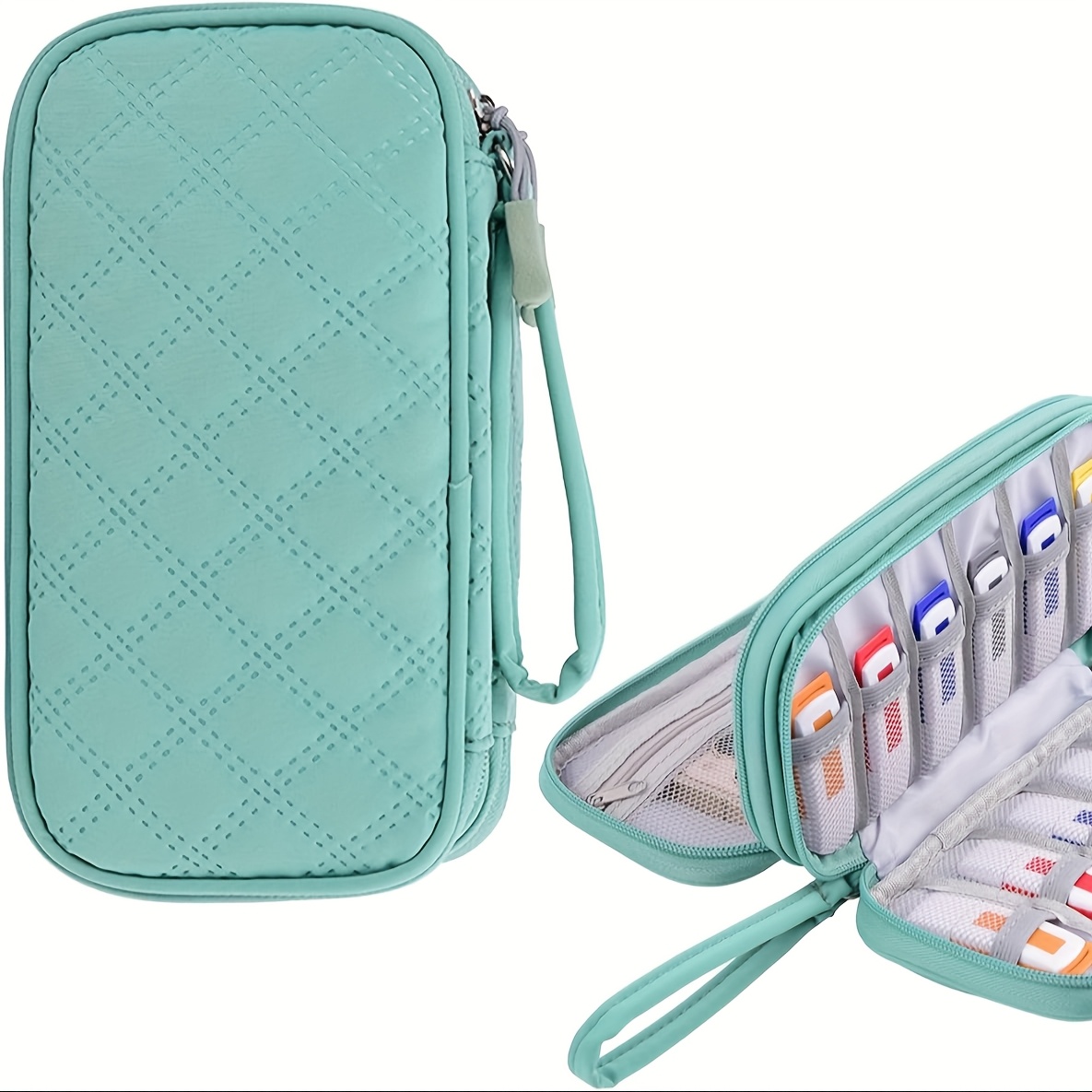 E-shop 18-Slot USB-Stick Organizer Box - Tragbare Aufbewahrungstasche, geeignet für SD-Karten, USB-Sticks und SD-Karten, strapazierfähiges