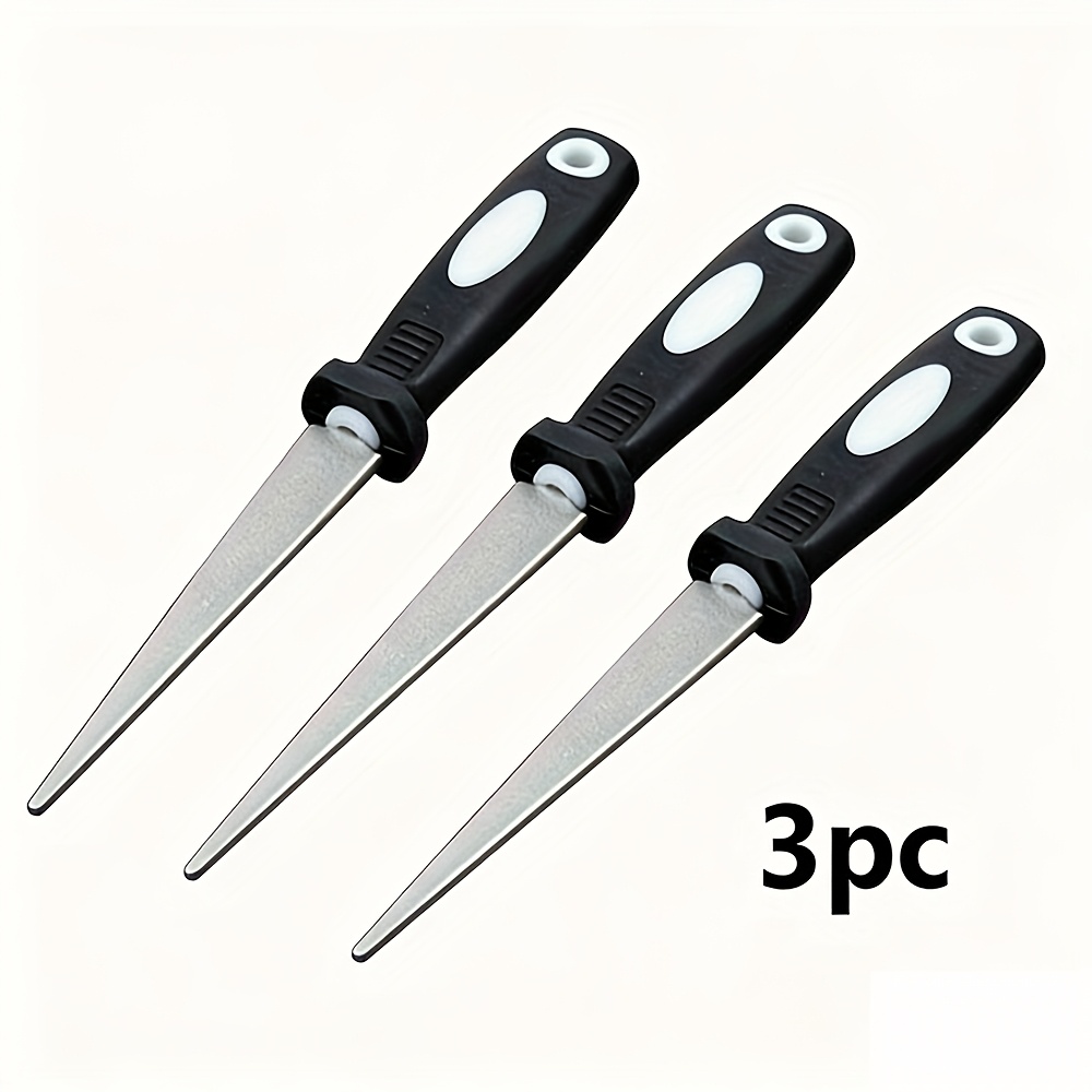 3pcs High-quality Diamond-coated Sharpening Files, Suitable For Scissors, Knives, And Tools - Double-sided Flat And Curved Design For Efficient Sharpening - Durable Metal Construction For Long-