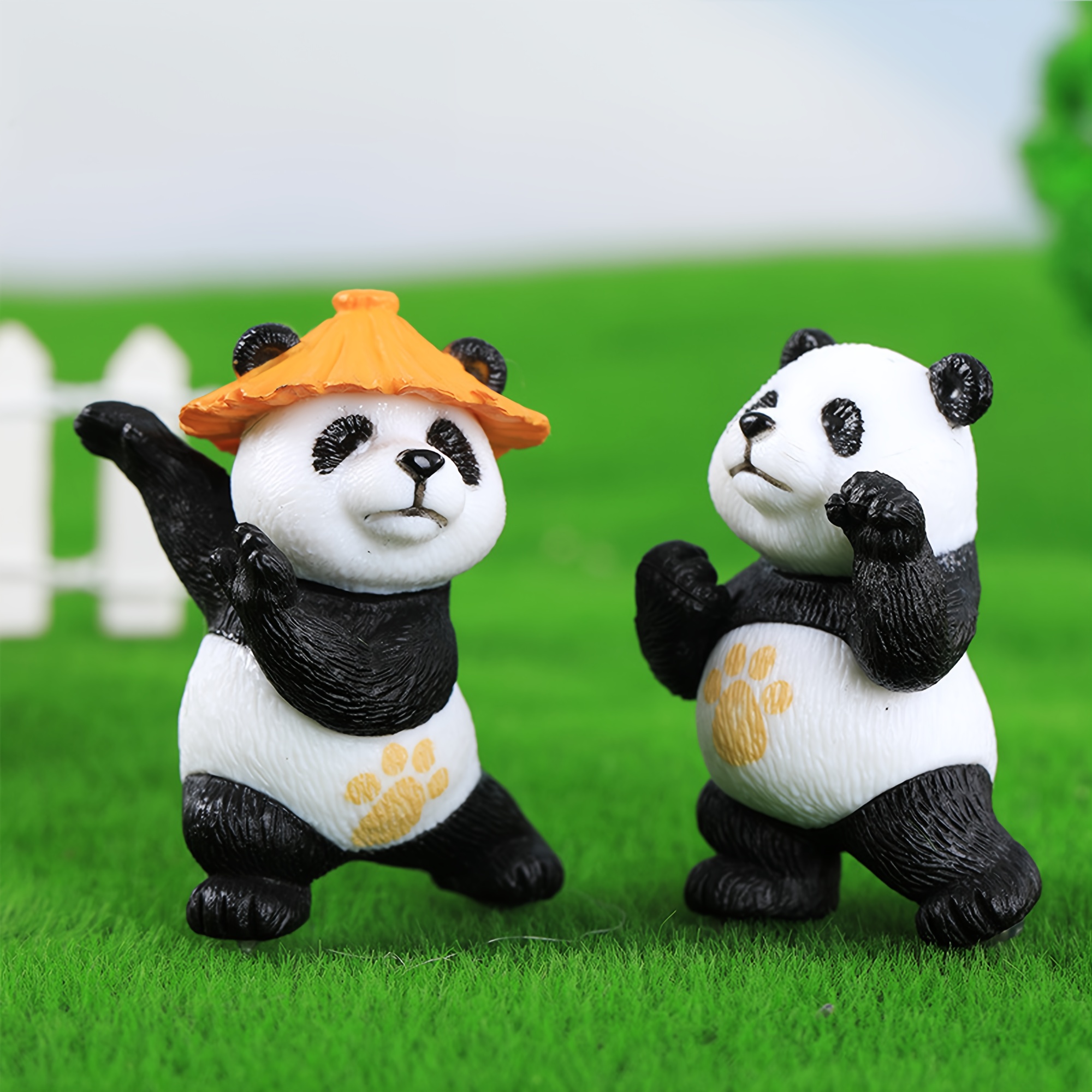 35 PCS Mini Resin Panda Figures - Glow In The Dark Tiny Animals For Fairy Gardens, Dollhouse Decor