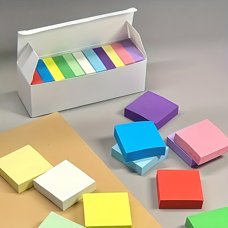 

500pcs Colorful Square Sticky Notes - Self-adhesive Memo Pads For Office, School & Home Organization, 16 Vibrant Colors, Easy Posting For Reminders & Notes, Note Pads