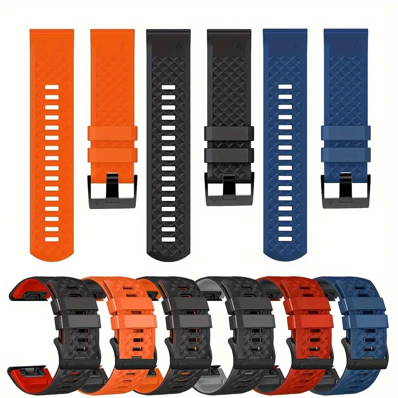 Cinturino Silicone Per Garmin Fenix 7X/6X/5X/3 - Bracciale 26mm Regolabile, Quick-Fit, Compatibile Con Molti Modelli - Foto 9